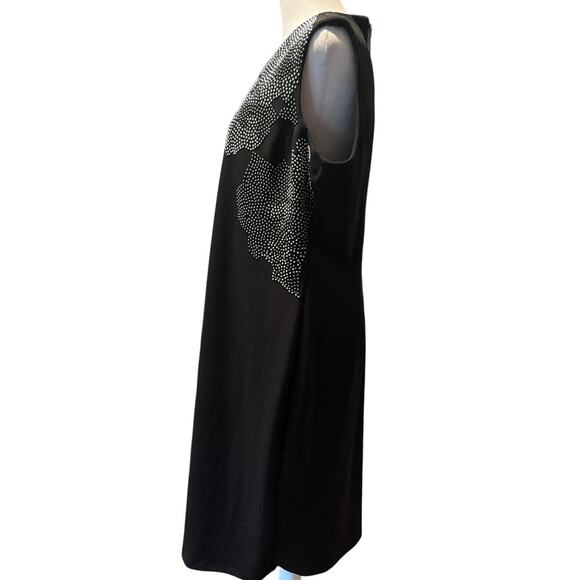 Calvin Klein Black Silver Studded Fitted Dress 16 - Picture 3 of 6